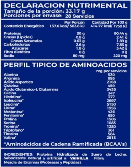 TablaChica Hydro Whey Protein 1 kg