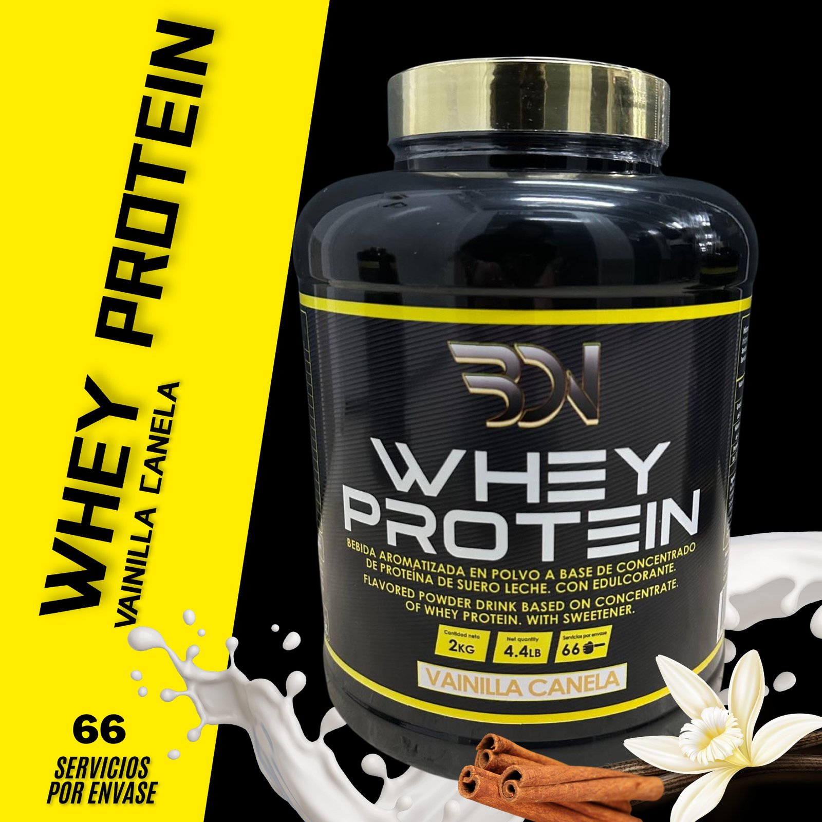 Vainilla canela BDN Whey Protein 2kg + BDN Creatine Monohydrate